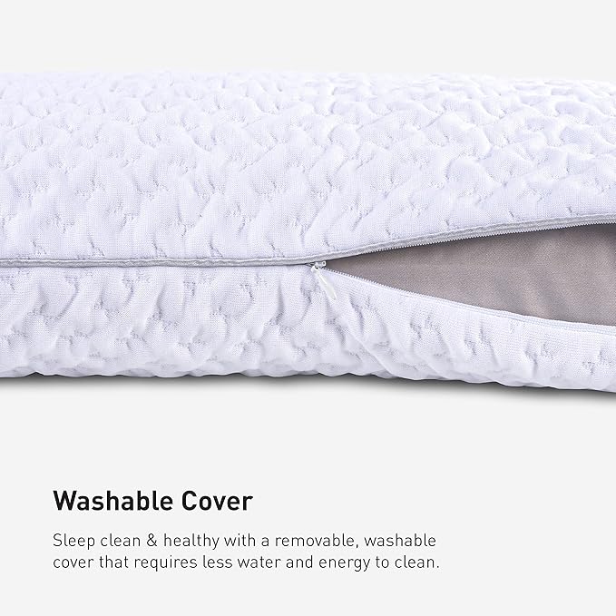 Bedgear Balance Cuddle Curve Performance Pillow - Size 0.0 - Moisture-Wicking Pillow for Side Sleepers - Medium Firmness Bed Pillow- Hypoallergenic, Washable Removable Cover - 20" W x 26" L x 4.75" H