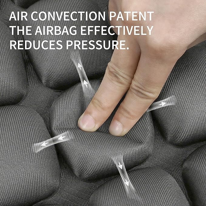 Sondor Travel Cushion Inflatable Seat Cushionair Cushion Inflatable Chair Air Seat Car Portable Breathable Comfort,Pain Pressure Relief Camping Ideal for Daily Use Prolonged Sitting (Gray)