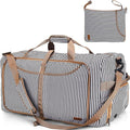 80L Duffle Bag for Travel, Large Foldable Waterproof Travel Duffel Bags Weekender Overnight Bag for Men and Women with Shoe Compartment (Stripe)