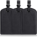 3 Pack Luggage Tags for Suitcases, TSA Approved Bag Tags, Baggage Tags with Privacy Protection, Travel Essentials Luggage Accessories, Black