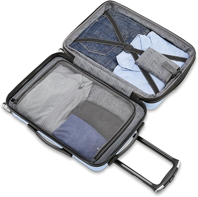 Samsonite Omni 2 Hardside Expandable Luggage with Spinner Wheels, 2PC SET (CO/L), Pale Blue