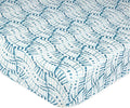Crane Baby Soft Cotton Crib Mattress Sheet, Fitted Sheet for Cribs and Toddler Beds, Indigo Blue, 28”w x 52”h x 9”d