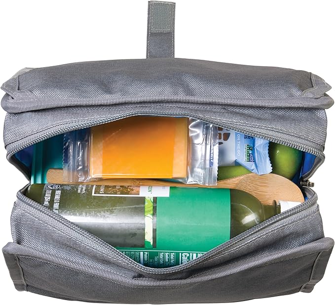 Packit® Freezable Lunch Bag, Gray Fog, Built with ECOFREEZE® Technology, Foldable, Reusable, Zip and Velcro Closure with Buckle Handle, Designed for Work Lunches and Fresh Lunch On the Go