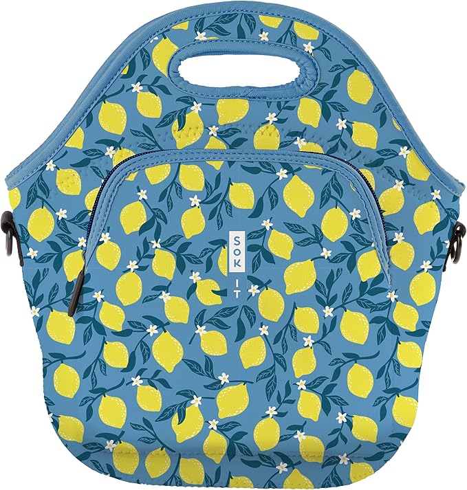 Sok It LunchTote Zippered Bag Insulated Neoprene Caddy (Main Squeeze, X-Large 6.5 Quart Lunch Tote)
