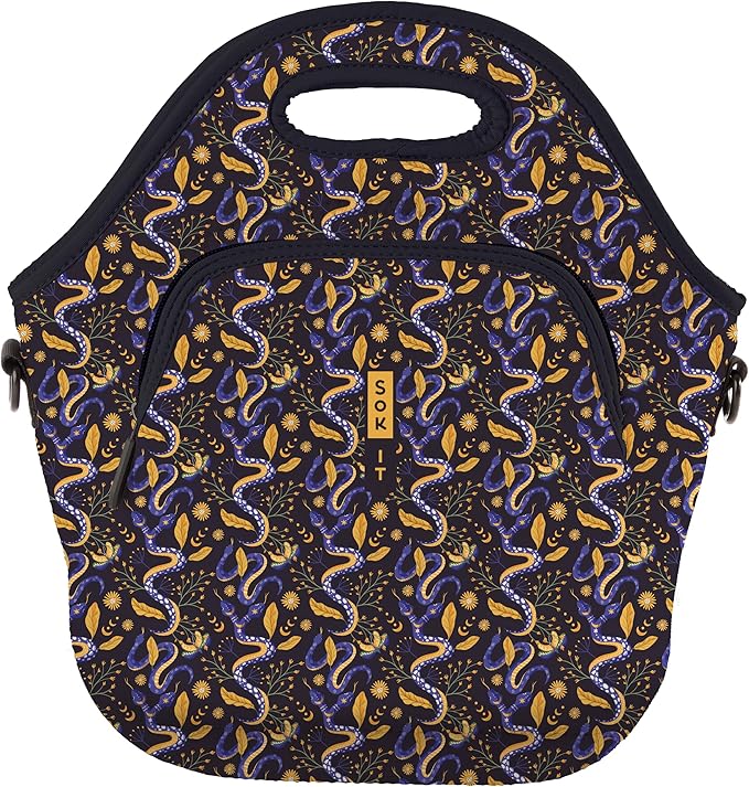 Sok It LunchTote Zippered Bag Insulated Neoprene Caddy (Celestial Slither, X-Large 6.5 Quart Lunch Tote)