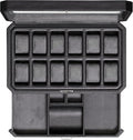 ROTHWELL 12 Slot Leather Watch Box with Valet Drawer - Luxury Watch and Jewelry Case Display Organizer, Microsuede liner, Mens Locking Storage Holder Large Glass Top (Black/Grey)