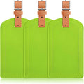 3 Pack Luggage Tags for Suitcases, TSA Approved Bag Tags, Baggage Tags with Privacy Protection, Travel Essentials Luggage Accessories, Green & Brown