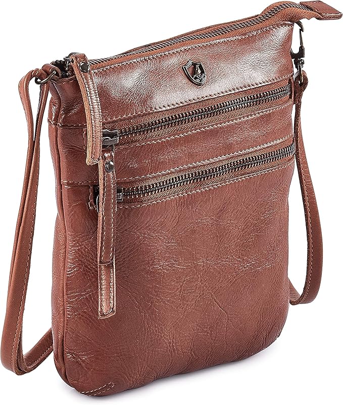 Crossbody Sling Bag for Women Small Real Leather Purse Vintage Travel Crossover Shoulder Bag Handmade