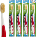 MOUTHWATCHERS Soft Flossing Toothbrushes, Value Pack of 4, Red, Manual Toothbrush for Adults, Ultra Clean, Good for Sensitive Teeth and Gums, by Dr. Plotka's