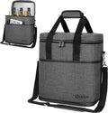 opux 6 Bottle Carrier Tote | Insulated Padded Wine Cooler Bag for Travel. Picnic, BYOB | Portable Leakproof Wine Tote Bag for Dinner, Party, Christmas, Wine Gift for Women, Men (Charcoal Gray)