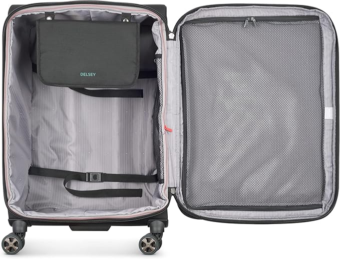 DELSEY PARIS Helium DLX Softside Expandable Luggage with Spinner Wheels, Black, 3 Piece Set (20/25/29)