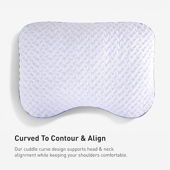 Bedgear Balance Cuddle Curve Performance Pillow - Size 1.0 - Moisture-Wicking Pillow for Side Sleepers - Medium Firmness Bed Pillow- Hypoallergenic, Washable Removable Cover - 20" W x 26" L x 5.25" H