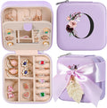AYGXU Travel Jewelry Box for Women and Girls - Small Case With Initial A-Z - Teacher Gifts