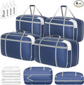 DIMJ Compression Moving Bags - Extra Large Heavy Duty Comforter Storage Bag with Window, Packing Totes With Strong Handles & Zipper, Space Saving Box Containers For Blanket, Clothes, Bedding, 4 Pack