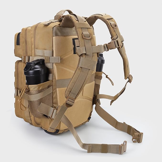 LHI Military Tactical Backpack for Men and Women 45L Army 3 Days Assault Pack Bag Large Rucksack with Shoe Compartment