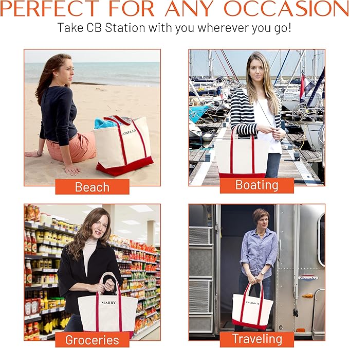 CB STATION Medium Classic Canvas Tote Bag for Women, Top Zipper Closure, Outer Pocket, Daily Essentials, Groceries, Traveling