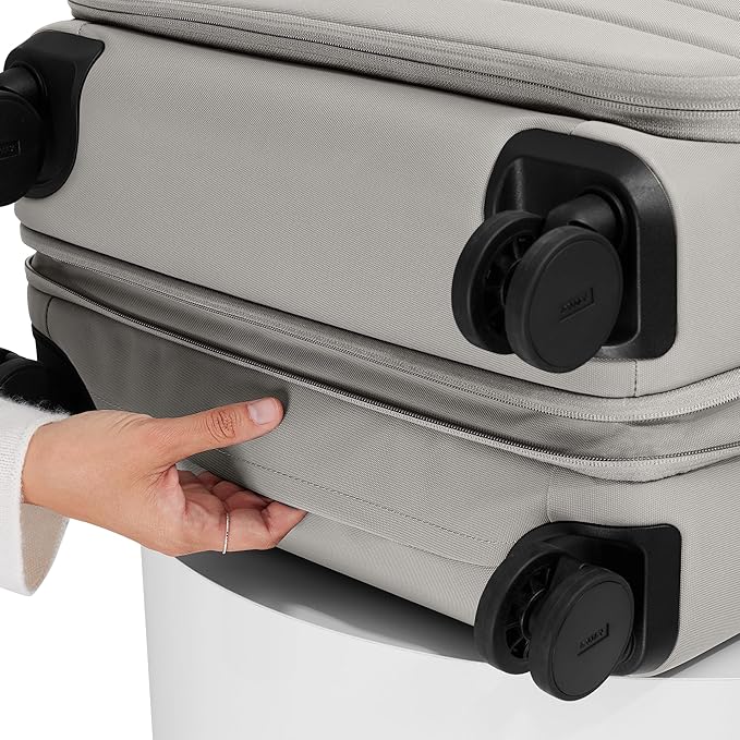 Away Softside Medium Checked Suitcase, 26 Inch Lightweight, Expandable Luggage For Men & Women, Durable Nylon Exterior, TSA Approved Lock, Ideal For Trips 1-2 Weeks, Cloud Gray