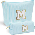 YOOLIFE Initial Makeup Bag for Girls Women - Skin Care for Teens 10-12 | Make Up Bag | Trendy Stuff for Tween Girls & Women | Graduation & Mothers Day Gifts