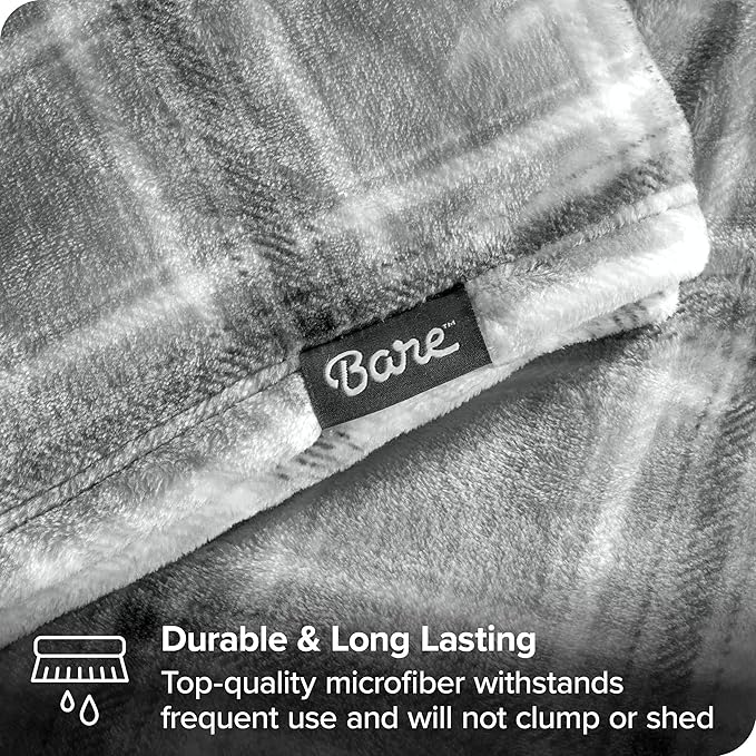 Bare Home Fleece Blanket - King Size - Ultra-Soft Lightweight for Bed, Sofa, and Couch - Luxury Microplush - Cozy Warm Blanket (King, Tartan Plaid)