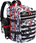 LHI Military Tactical Backpack for Men and Women 45L Army 3 Days Assault Pack Bag Large Rucksack with Molle System Black and white
