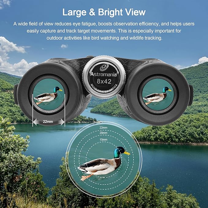 Astromania 8x42 Compact Binoculars -BK7 Prism -Gifts for Traveling, Wildlife, Bird Watching, Camping and Sport Games, Concerts and Theater