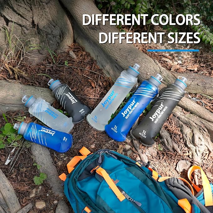 Collapsible Water Bottle with Filter - 1L Squeeze Water Filtered Bottle Camping Survival Hiking Backpacking, Portable Water Filter with NSF/FDA Certification, White