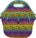 Sok It LunchTote Zippered Bag Insulated Neoprene Caddy (Rainbow Leopard, X-Large 6.5 Quart Lunch Tote)