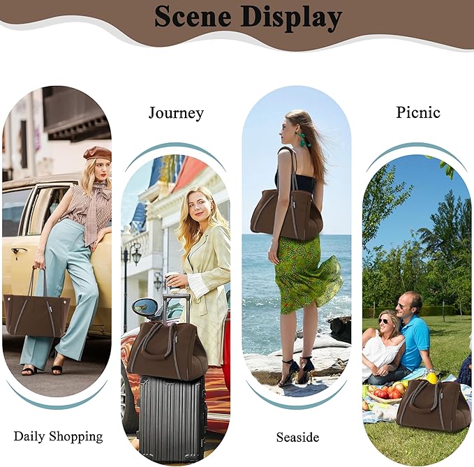QOGiR Neoprene Multipurpose Beach Bag Tote with Inner Zipper Pocket … … … …