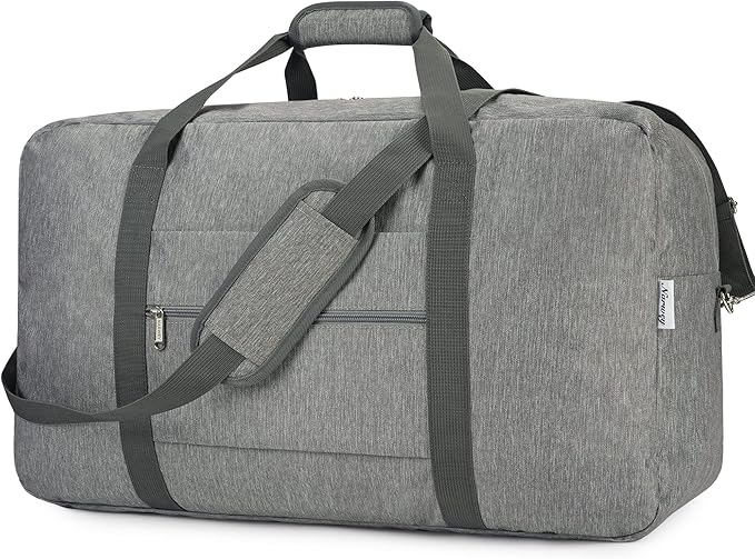 Extra Large Travel Duffel Bag Foldable Weekender Packable Lightweight Luggage Bag Overnight for Women and Men 85L (Grey)