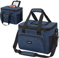 OPUX Soft Cooler Bag, Insulated Collapsible Lunch Cooler Tote for Men Work Camping Beach Travel, Portable Soft Sided Leakproof Waterproof Large Lunch Bag Box with Shoulder Strap 40 Cans, Heather Navy