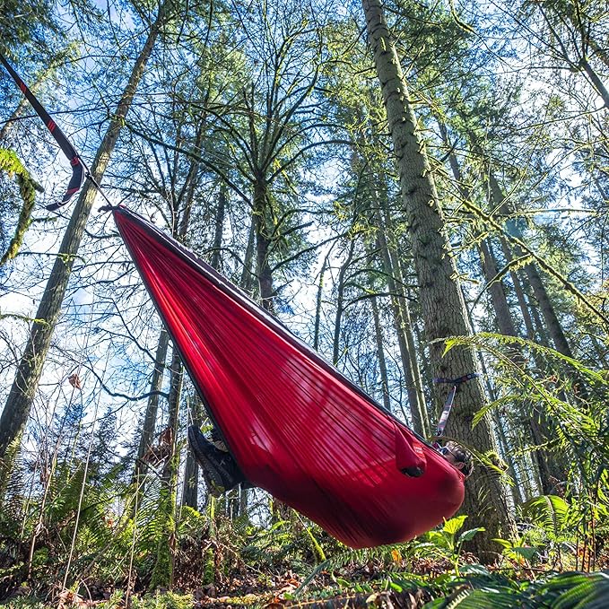 Grand Trunk Double Deluxe Parachute Nylon Hammock - 500lb Capacity Camping Hammock, 10.5x6.5ft, Lightweight & Durable (Olive Green/Khaki)