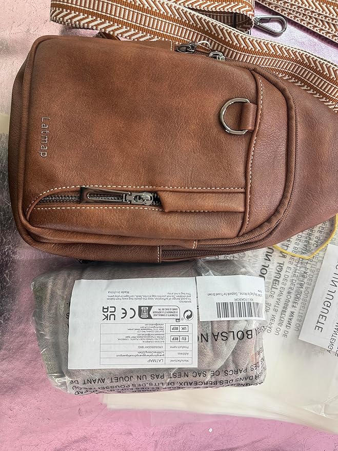 7L Sling Bag for Women Men Leather Small Sling Backpack Daypack Anti Theft Fanny Pack Crossbody Purse Travel