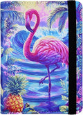 Passport Holder for Women and Men PU Leather Passport Cover for Travel (Flamingo)