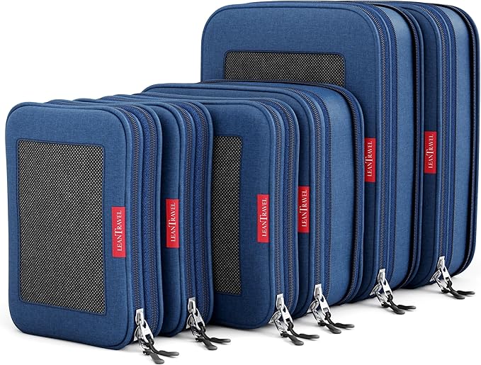 Compression Packing Cubes for Travel Organizers with Double Zipper, LeanTravel