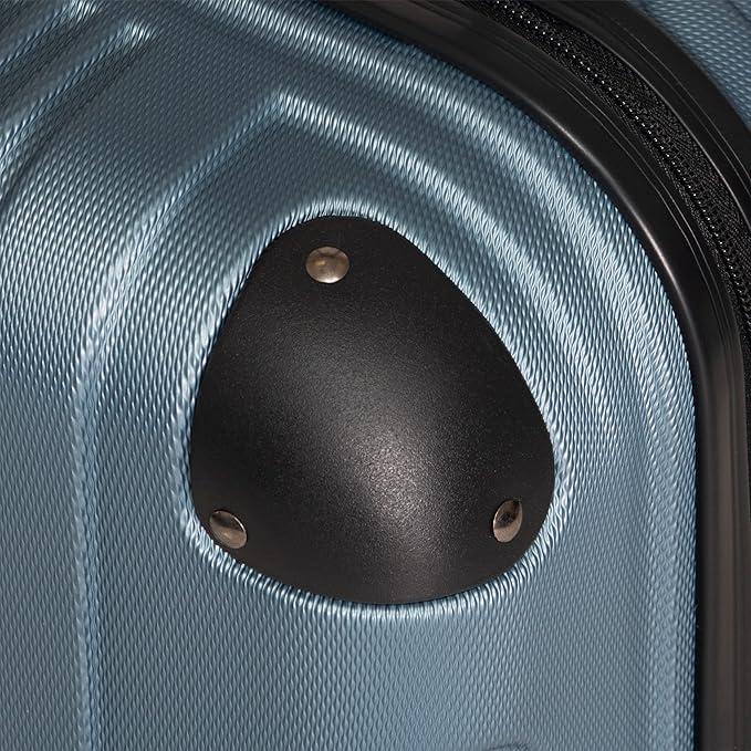 Kenneth Cole REACTION Out of Bounds Lightweight Hardshell 4-Wheel Spinner Luggage, Granite Blue, 20-Inch Carry On