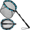 PLUSINNO Floating Fishing Net for Steelhead, Salmon, Fly, Kayak, Bass, Trout Fishing, Catfish, Rubber Coated Landing Net for Easy Catch & Release for Easy Transportation & Storage