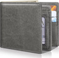 Mens Wallet Bifold Genuine Leather RFID Blocking Wallet for Men with 1 ID Windows 13 Card Holders 2 cash pockets 1 Gift Box