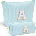 YOOLIFE Cute Makeup Bag for Girls Women - Cosmetic Bags for Teen Girl | Personalized Gifts for Women Her | Bridal Shower Gifts | Birthday Gifts for 3 4 5 6 7 8 9 10 11 12 13 Year Old Girls Initial A