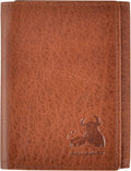 BULL GUARD Leather Trifold Wallets For Men with ID and RFID Blocking Great For Work, Sports, Outdoors