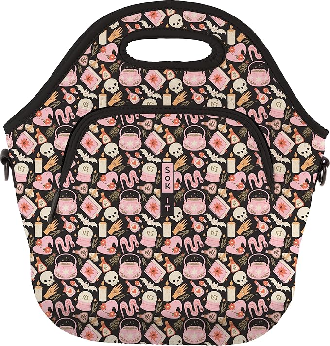 Sok It LunchTote Zippered Bag Insulated Neoprene Caddy (Spellbound, X-Large 6.5 Quart Lunch Tote)