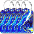 Luggage Tags for Suitcases-Personalized Luggage Tag 4 Pack with Loops Cute Bag/Backpack/Suitcase Tags Travel Essentials for Flying