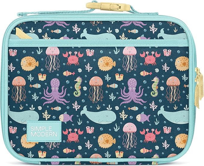 Simple Modern Kids Lunch Box for School | Reusable Insulated Lunch Bag for Toddler, Girl, and Boy | Meal Containers with Exterior & Interior Pockets | Hadley Collection | Under the Sea