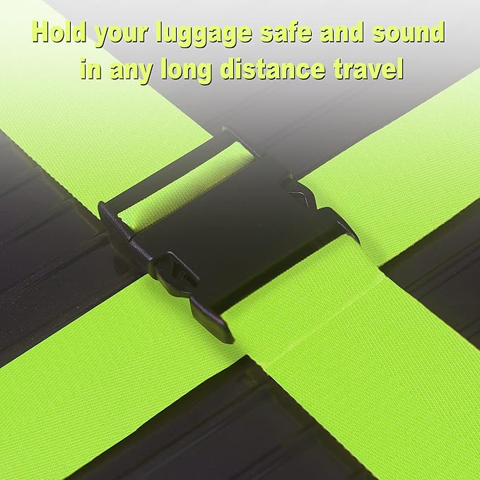 Luggage Straps for Suitcases TSA Approved Travel Belt 8 Pack by Chelmon (Green)