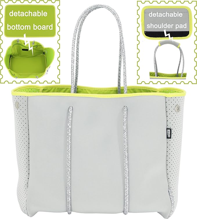 QOGiR Neoprene Multipurpose Beach Bag Tote with Inner Zipper Pocket … … … …