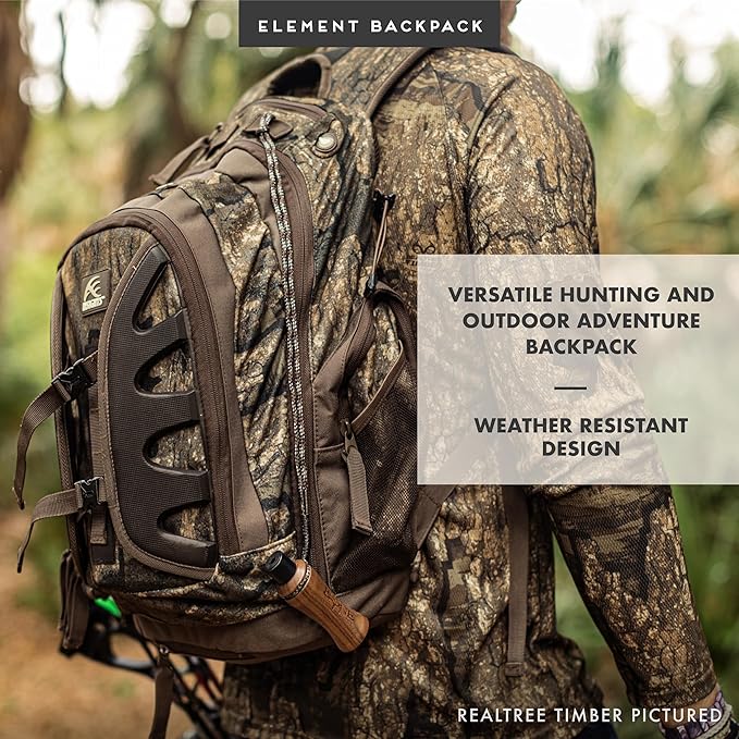 Insights Hunting by frogg toggs - The Element, Heavy Duty 1,831 Cubic Inch Hiking Fishing Camping Hunting Backpack, Mossy Oak Bottomland