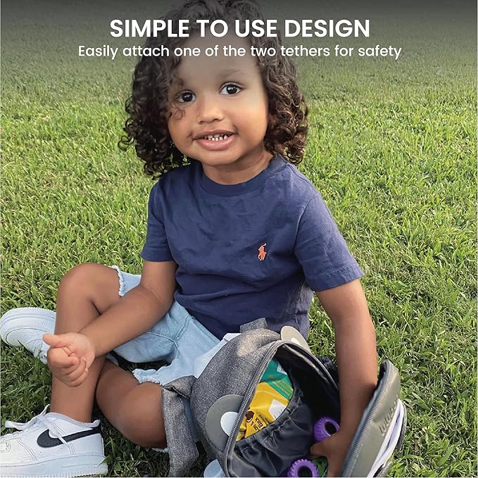 Lulyboo Panda Toddler Backpack Leash with Detachable Child Harness & Wrist Tether, Baby Walking Safety Harness, Kids Backpack with 5 Storage Pockets & Insulated Lunch Bag, Perfect for 1-7 Years