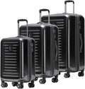 Spyder Rails 3 Piece Luggage Set with 360° Spinner Wheels, TSA Approved Lock, (20 Inch Carry On, 25 Inch Medium, 29 Inch Large), Black