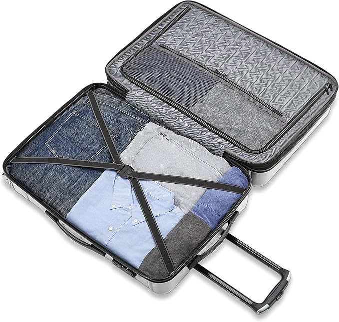 Samsonite Omni 2 Hardside Expandable Luggage with Spinner Wheels, 2PC SET (CO/L), Arctic Silver