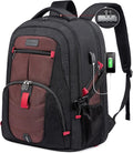 LOVEVOOK Travel Backpack for Men 17inch Large Work Backpack for Men Large Capacity Lockable Mochilas para Hombres Waterproof Computer Backpack for Work Business Travel College (17 inch,Black&Brown