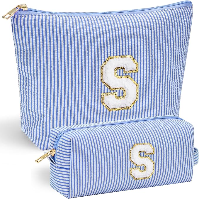 YOOLIFE Birthday Gifts for 3 4 5 6 7 8 9 10 11 12 13 Year Old Girls | Monogram Makeup Bag | Makeup Pouch | Stocking Stuffers for Girls | Birthday Gifts for Girls | Teen Girl Daughter Sister Gifts S